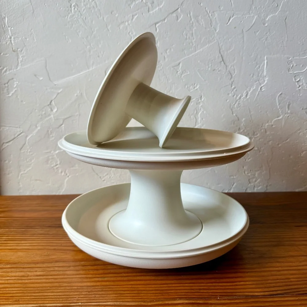 Vintage Tupperware 3-Tier Pedestal Stand – Modular Cake and Serving Display - Picture 1 of 15